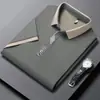 Camiseta de manga corta para hombre para verano, cuello de gaviota, casual, para hombres jóvenes y de mediana edad, color liso, manga media, camiseta con cuello de tijera