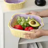 Juego de 6 Piezas de Lavabo para Verduras, Colador, Frutero, Cesta de Frutas para el Hogar en la Cocina, Cesta para Lavar Verduras de Mesa de Café en la Sala de Estar, Bandeja de Frutas, Plato para Frutas