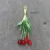 Buquê de Tulipas de Cola Macia Simulada Flor de Tulipa de Silicone de Látex Flor Simulada Sensação Hidratante 5 Cabeças Tulipas