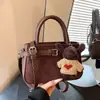 Bolsa Pequeña Retro Portátil de Comercio Exterior para Mujer Nueva Elegante de Moda para el Trabajo Versátil Cepillada de un Solo Hombro Cruzada