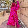 2026 Verano Nuevo Estilo Transfronterizo Europeo y Americano Comercio Exterior Ropa de Mujer Bohemia Holgado Cuello en V Abertura Vestido Estampado
