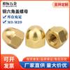 Tuerca ciega de latón H59 de una pieza dorada decorativa con tapa tuerca ciega hexagonal integrada de cobre M3M4-M20