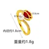 Anillo de Dedo Índice con Diseño de Flor Transfronterizo para Mujer Oro Arena Vietnamita Incrustado Zirconio Anillo de Tulipán Joyería de Lujo de Moda Venta Directa
