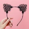 Diadema coreana con orejas de gato de encaje para mujer, banda para el pelo roja con red para lavarse la cara, accesorios sexys para fiestas y actuaciones, venta al por mayor