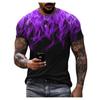 Camiseta para hombre con estampado de llamas en 3D, nueva serie de suministro comercial transfronterizo de verano de 2021