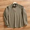 Funcional estilo montaña~Tejido gofrado de lujo ligero + absorbente de humedad y transpirable Nuevo estilo Otoño/Invierno camiseta casual de manga larga con media cremallera para hombre