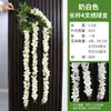 Rama de Hortensia de Tallo Largo con 4 Puntas Planta de Cadena Larga Glicinia Tela de Seda Flor Artificial Colgante de Pared Techo Boda Decoración de Viaje Venta al por Mayor