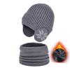 9146 conjunto de bufanda y gorro de forro polar de invierno para mujer, gorro de lana tejido cálido para hombre, protección para los oídos para ciclismo al aire libre, puntera