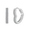 Pendientes de plata de ley S925 de estilo coreano para mujer, nuevos, con forma de corazón y incrustaciones de diamantes, personalidad, a la moda, combinables, joyería para los oídos para mujer, venta al por mayor