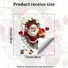Pegatina de pared simulada de Navidad con Santa Claus de dibujos animados atravesando un patrón de pared de ladrillos para decoración de pared de sala de estar y dormitorio