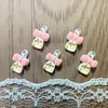 Nova Desenho Animado Fofo Gravata Borboleta Hello Kitty Decorações para Unhas Série de Louças Pequena Pá Acessórios para Unhas e Cabelo Acessórios de Resina