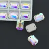 K9 Rectangular Octagonal de Alta Calidad para Joyería DIY de Fondo Plano con Forma Irregular de Doble Agujero de Vidrio con Pedrería Cosida a Mano para Bolsos y Accesorios de Ropa