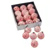 Bolas Navideñas Estilo Retro Transfronterizas de 8 cm, Caja de 12 Piezas de Bolas Decorativas, Decoración de Escena Festiva, Adornos para Árbol de Navidad