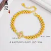 Pulsera de calabaza mariposa oro antiguo de alto color láser tienda de oro con joyería flash nicho lujo cuatro hojas