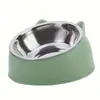 1 pieza Tazones elevados para gatos Tazones de alimentación elevados Acero inoxidable Anti vómitos Tazones de comida y agua para gatos para gatitos de interior
