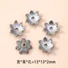 Base de Flores Vintage Prata Três-Sete do Xizang, Porta Contas Coloridas, Tampa, Espaçador, Novos Acessórios de Joias, Várias Bases de Flores, Venda Direta do Fabricante