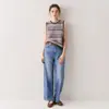 Chaleco de Punto Rayas de Cachemira Estilo Retro Cuello Redondo sin Mangas para Mujer Otoño Temprano 2025 Chaleco sin Mangas Suéter de Punto para Vestir