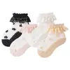 25 calcetines finos de seda helada para niñas en verano, antienganches, calcetines de encaje para niños, calcetines lindos de princesa, calcetines de cristal, de malla, transparentes