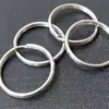 Chaveiro de anel plano de aço inoxidável 304 com revestimento eletroforjado preto do fabricante, chaveiro plano espessado, acessórios de ferragens para pingente DIY