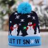 Haobei Suministros para Decoración Navideña Gorro de Punto con Puño y Pompones con Luz LED para Adultos y Niños Venta Caliente de Exportación