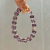 Pulsera Joyería de Mano Pulsera de Mariposa Morada Pulsera de Cristal de Imitación Pulsera para Mujer Joyería de Moda Pulsera de Cristal Pulsera de Amatista