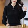 Suéter de Nuevo Estilo Otoño 2026 para Mamás, Elegante Camisa Base Delgada de Cuello Redondo, Suéter de Punto Retro Elegante para Mujeres