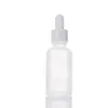Botellas de vidrio esmerilado al por mayor para aceites esenciales con gotero, 30 ml para dispensar muestras vacías de sueros cosméticos, lociones, perfumes
