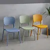 Silla de Comedor Moderna Sencilla para Uso en Casa, Silla de Plástico Engrosado para Adultos, Taburete de Mesa de Comedor con Respaldo, Silla de Cuerno de Ocio de Moda