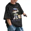 Camiseta Casual de Manga Curta 100% Algodão para Meninos 2026 Novo Estilo de Verão Roupas Infantis Roupas de Bebê Tops Versáteis e Modernos Camiseta da Moda