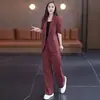 Elegante y sofisticado conjunto de traje para mujer, nueva colección primavera 2026, moderno y con estilo, diseño rejuvenecedor, con un traje de pierna ancha y pantalones, un conjunto de dos piezas
