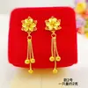 Latón bañado en oro, varios pendientes de flor, pendientes de moda trendy para mujer, venta directa del fabricante, venta al por mayor de joyería