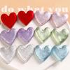 Aretes de parche de resina de amor agrietado de papel de aluminio plateado brillante de color claro fresco, horquilla, tocado, flor para zapato, joyería DIY
