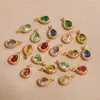 Pingente de Aço Inoxidável Cristal de Vidro Gota Pedra Preciosa Colorida Pingente de Aço Titânio Colar Acessórios de Joias DIY