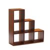 Gabinete de Bambú a Cuadros Trapezoidal Retro Chino Simple Moderno Estante Decorativo de Almacenamiento Estante de Exhibición para Almacenamiento de Juegos de Té