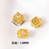 Cuentas espaciadoras cuadradas huecas chapadas en oro y cobre, accesorios de estilo chino, componentes de joyería para pulsera y collar DIY de filigrana de turmalina de imitación