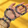 Nuevo brazalete y colgante de cristal de un solo bucle luminoso azul con ceniza de incienso y pan de oro original, suministro directo a templos y áreas escénicas, venta al por mayor