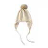 Gorro para Mujer 100% Cachemir Puro con Cordones Gorro Cálido Estilo Baotou Resistente al Viento y al Frío Protección para los Oídos Gorro de Lana Gorro de Punto con Pelo