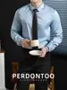 Minimalismo! Camisa Masculina de Manga Longa Resistente a Amassados, Toque de Seda, Não Precisa Passar, para Primavera e Outono, High-End, para Ir ao Trabalho, Cor Sólida, Formal Profissional