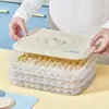 Caja para dumplings de uso doméstico, grado alimenticio, especialmente diseñada para congelar wontons, caja sellada para conservar la frescura para almacenamiento y organización en la cocina y el refrigerador