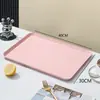 Conjunto de bandejas retangulares grandes nórdicas para uso doméstico, conjunto de xícaras de chá, bandeja de servir e prato de frutas de plástico moderno e criativo