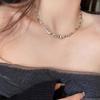 Deseo Puro Spice Girl ~ Collar Irregular de Papel de Estaño para Mujer Otoño e Invierno Accesorios con Sentido del Diseño Nicho Estilo Dulce Cool Frío Cadena Clavícula