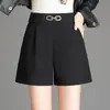 Novedad Otoño/Invierno 2026 Estilo Elegante Sencillo Cintura Alta Adelgazantes Versátiles Shorts de Traje Moda Chic para Mujer Pantalones de Pierna Ancha Línea A