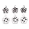 Accesorios de joyería de aleación DIY flor flor redonda de plata antigua accesorios para collares y pendientes hechos a mano colgante