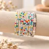 Pulseira de miçangas coloridas estilo boêmio feminina estilo ins senso de design de nicho pulseira elástica empilhada multicamadas atacado
