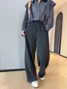 Pantalones mágicos adelgazantes con costura lateral desplazada, pantalones de pierna ancha suaves y fluidos, pantalones casuales adelgazantes de cintura alta para mujer, nuevo otoño 2026 H091510