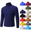 Suéter Base de Cuello Alto Color Sólido Simple Vintage para Mujer Ropa Interior Ropa Exterior Casual para Hombre Comercio Exterior Suéter de Punto Ajustado