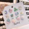 Aretes pequeños de tachuela flocado al por mayor en vivo otoño e invierno aguja de plata S925 a granel Dibujos animados Aretes combinables lindos dulces joyería para la oreja