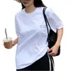 Camiseta Negra de Manga Corta para Mujer 2026 Nuevo Estilo Algodón Puro Diseño de Verano Manga Media Holgada Estilo Americano Top Perezoso Chic