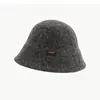 Nuevo sombrero de pescador de mezcla de lana estilo coreano para otoño e invierno para mujer, hace que la cara se vea más pequeña, versátil y cálido, sombrero tipo cubo de moda para el día a día, moderno