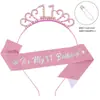Moda Princesa Europeia e Americana Transfronteiriça Festa Rosa de Aniversário Faixa Digital Tira de Ombro Cinto de Etiqueta Acessórios de Adorno de Cabeça de Aniversário